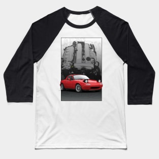 Mx5 / Miata NA with engine background Baseball T-Shirt